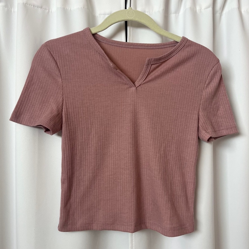SHEIN Valentine's Day Pink Mauve Barbie Crop Top T-Shirt Size Small